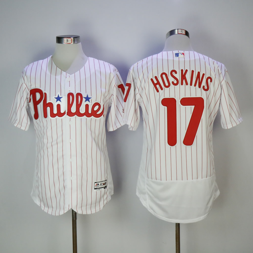 Men Philadelphia Phillies #17 Hoskins White Elite MLB Jerseys
